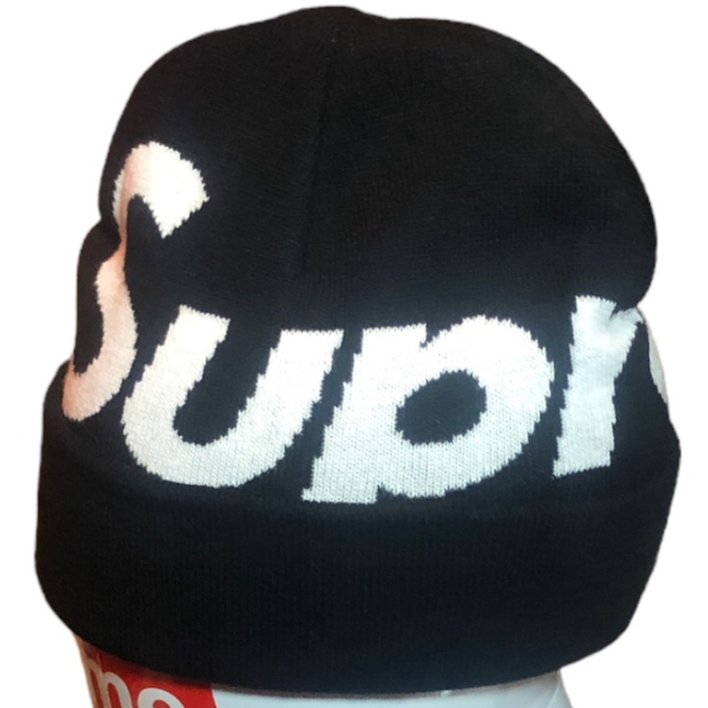Supreme Big Logo Beanie Black NWT